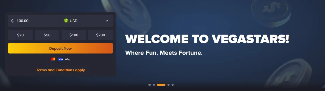 Welcome to Vegastars, where fun meets fortune
